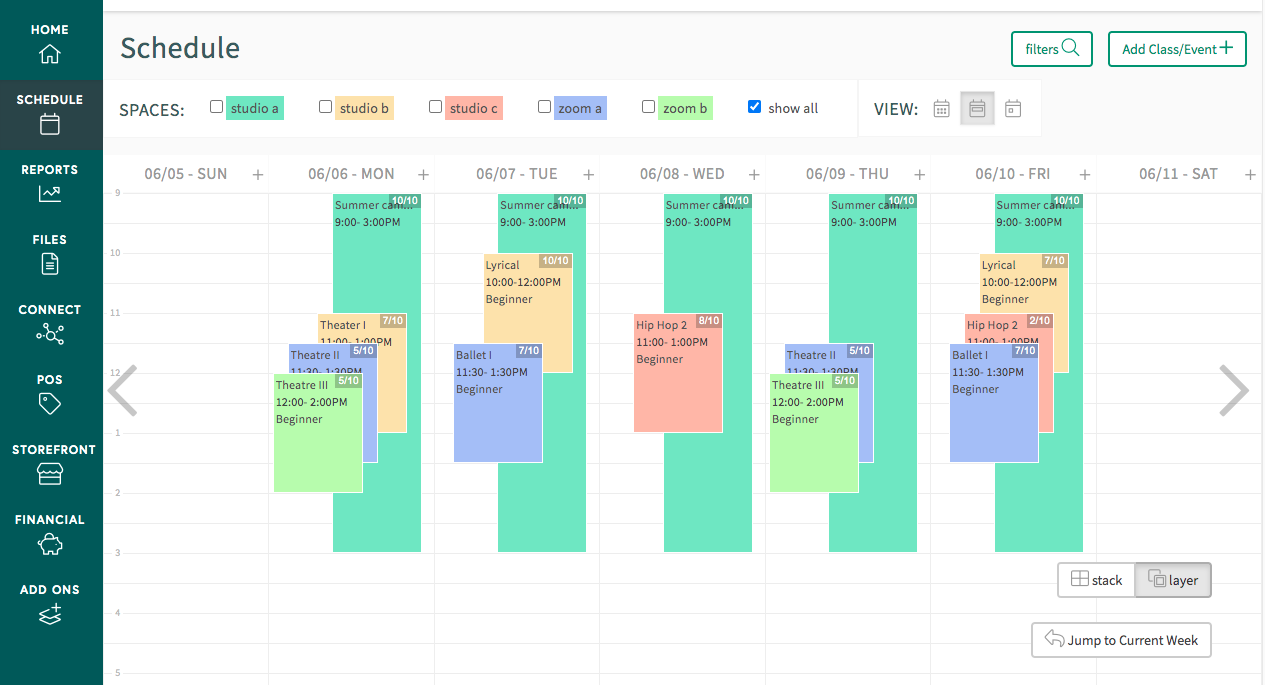 Schedule - week view