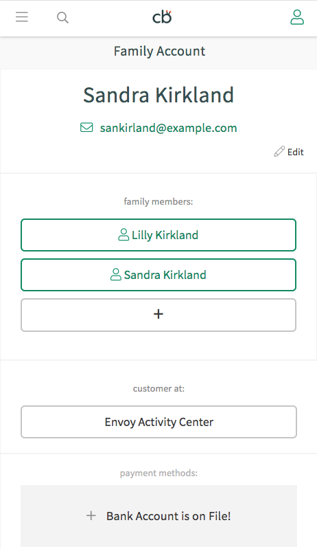 Family account - mobile